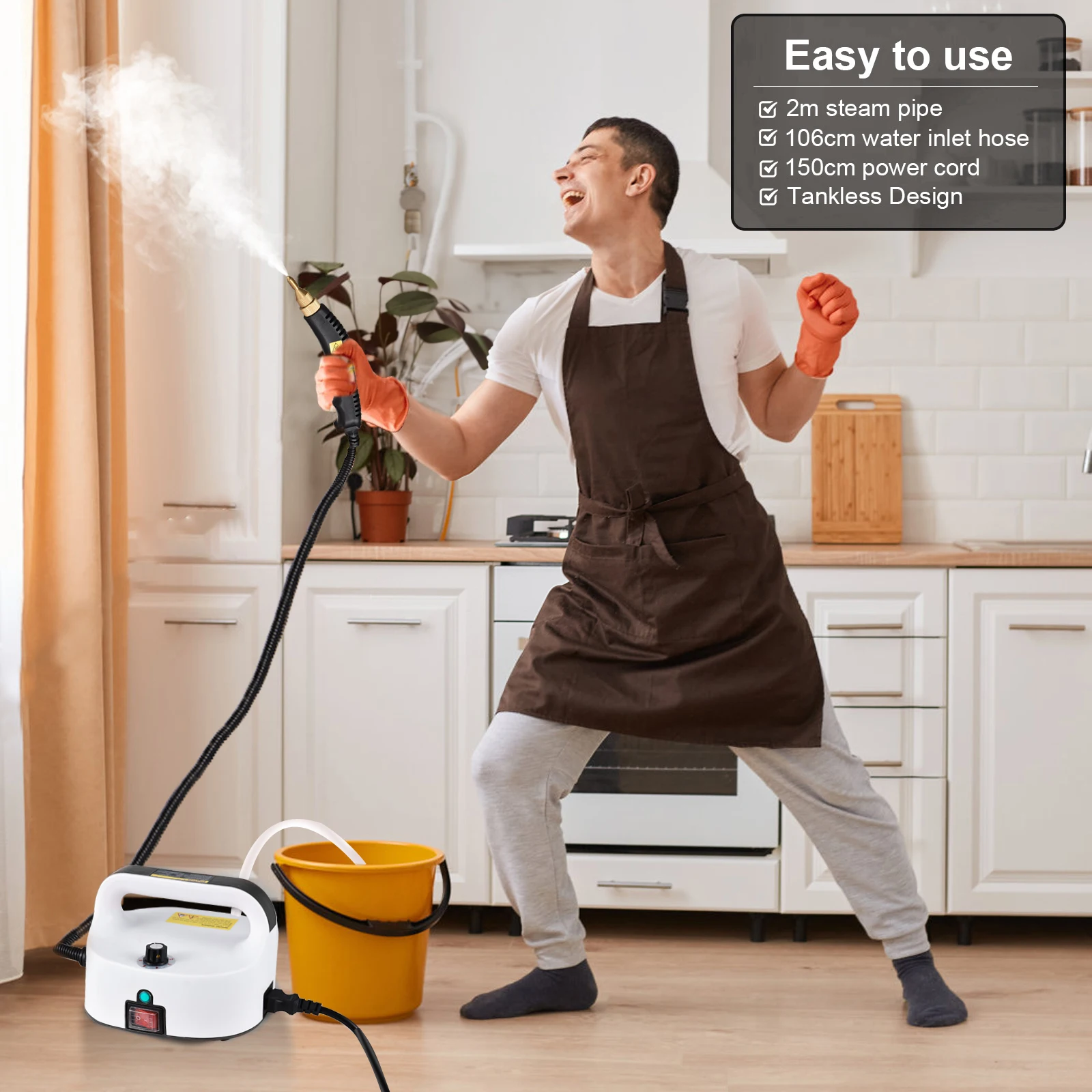 High Steam Cleaner Carpet Cleaner Powerful Deep Stain Cleaning Machine for Home Kitchen Air Conditioning Car Cleaner