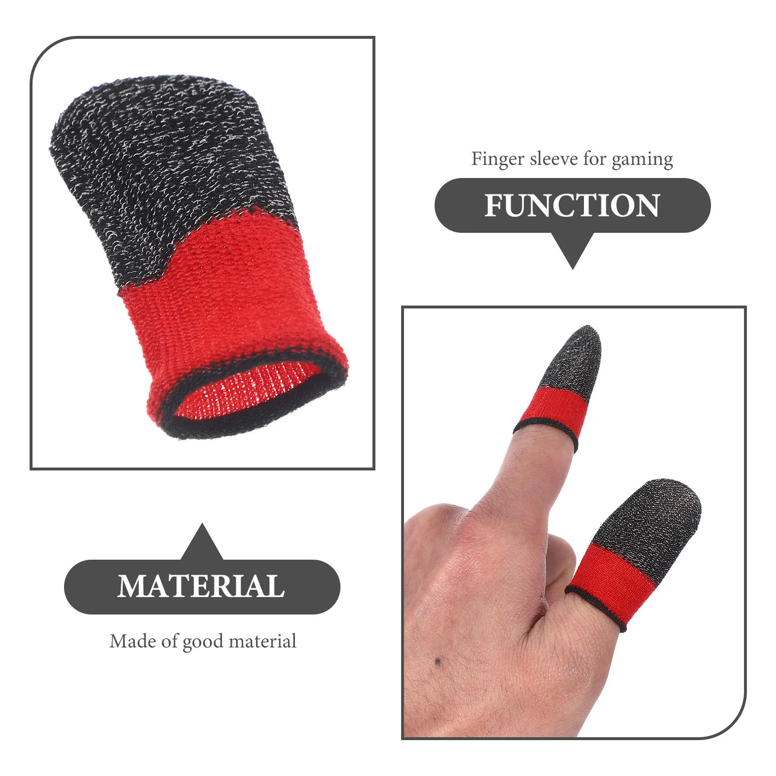 قطعتان من أكمام أصابع الألعاب رفيعة للغاية وقابلة للتنفس ومضادة للانزلاق للتحكم في صنبور شاشة الهاتف المحمول