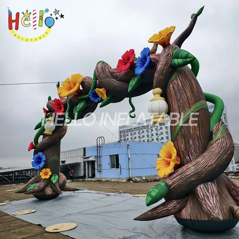 Customized Outdoor Inflatable Tree Flower Arch Decoration with Blowers for Event Promotion