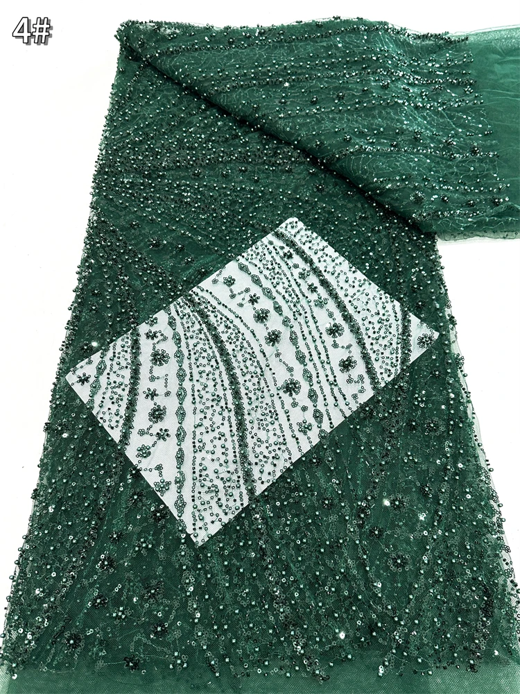 

2025 Sequins Beaded Stones Embroidery Groom African Lace Fabric Nigerian Bridal High Quality French Tulle Lace Fabric For Weddin