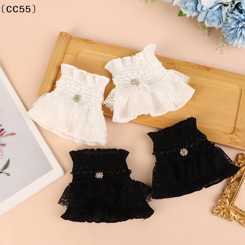 1 Paar Nagel-Foto-Handschuhe, Nagelkunst-Spitzenmanschetten, gefaltete Kunstmanschetten, Maniküre-Fotografie-Requisiten, schöne, sanfte Kunstmanschetten〔CC55〕