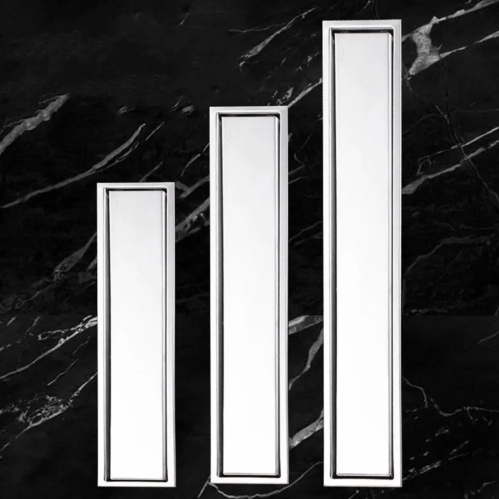 304 Stainless Steel Invisible Floor Drain Removable Cover Quick Drainage Linear Floor Drain Concealed Long Strip