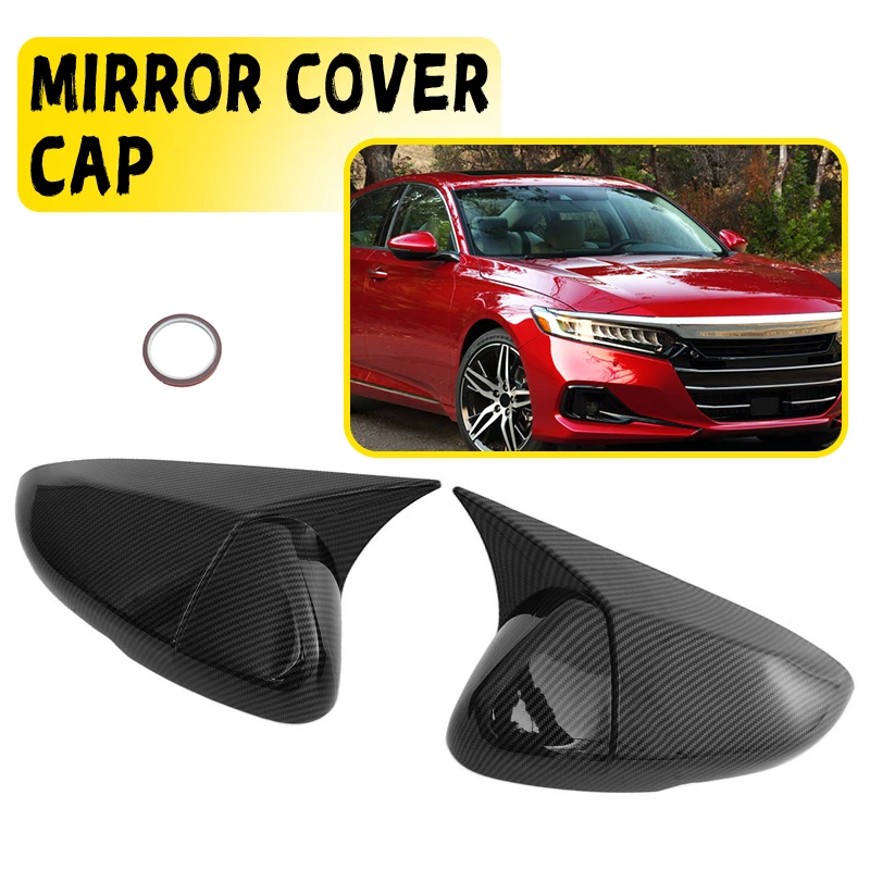 Rearview Mirror Cover With Light Trough For Honda Accord 10th 2018-22 11th 2023+ Side Wing Mirror Cap Case Trim Car Accessories
