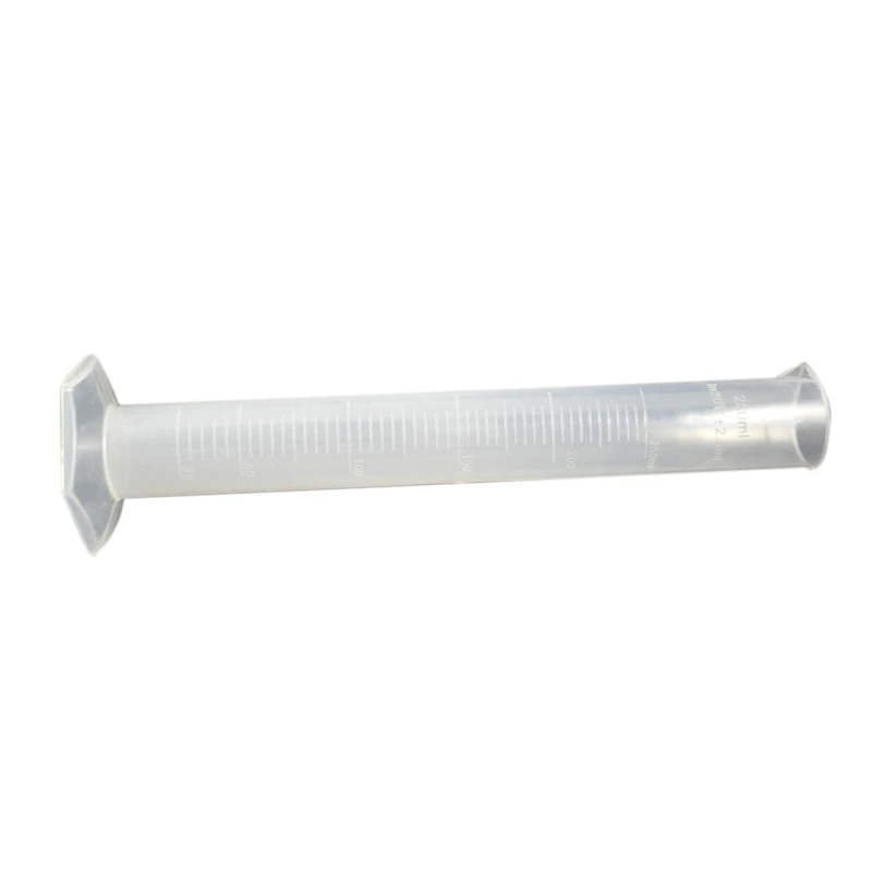 250mL Clear White Plastic Liquid Measurement Graduated Cylinder for Lab Set-A62I