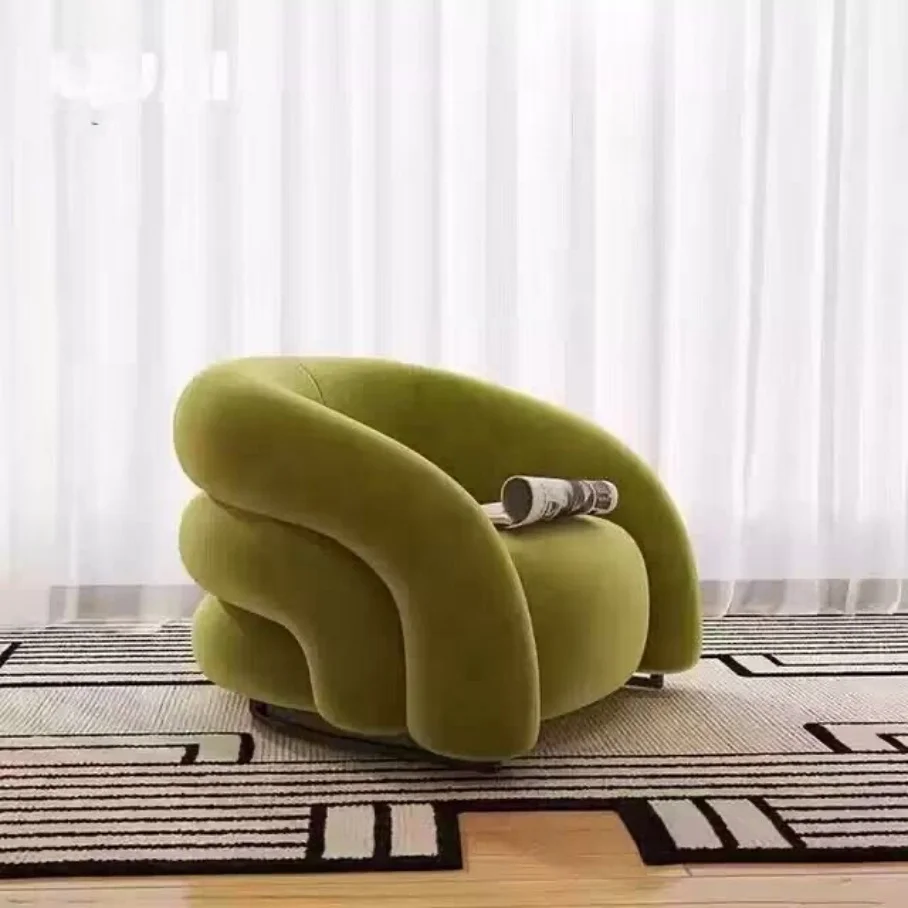 Fashion Simple Personality Leisure Sofa Chair Light Luxury Velvet Tufted Reclining Modern Customized High Quality Living Room