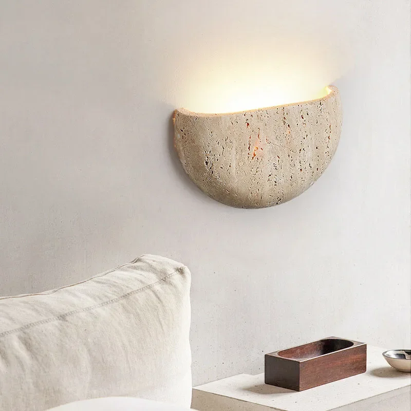 

Wabi-sabi stone retro living room wall porch corridor homestaycafe atmosphere bedroom bedside wall lamp