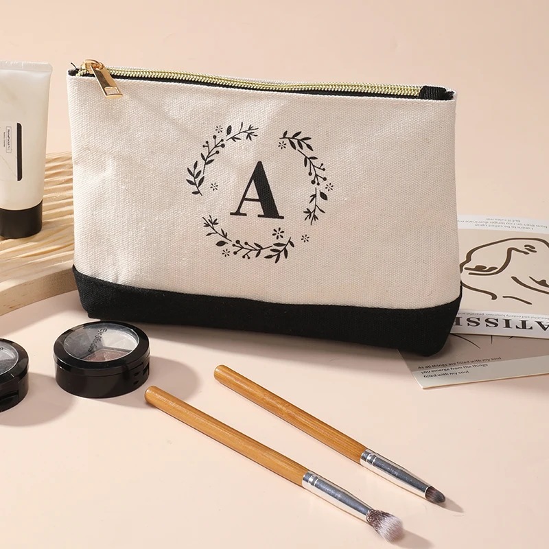 

New alphabet printed ladies' clutch bag large capacity printed coin purse canvas clutch bag cosmetics storage bag