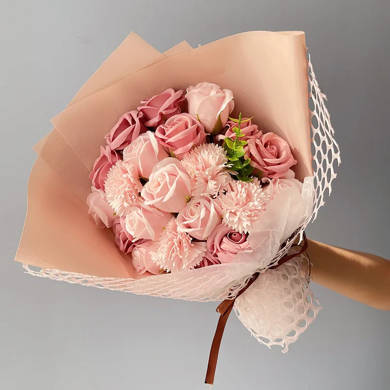 

Eternal Flower Bouquet for Mother's Day Artificial Decoration with Carnation and Dried Flowers Perfect Gift Wedding Decoration