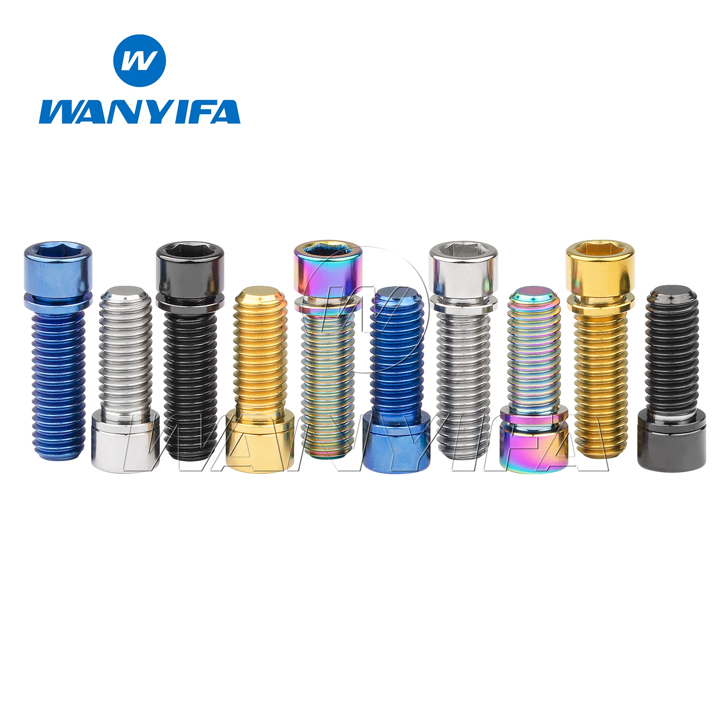 Wanyifa Titanium Ti Allen Small Head Bolt M8x 20 25mm Screws with Washers for BMX Bike Bicycle Stem