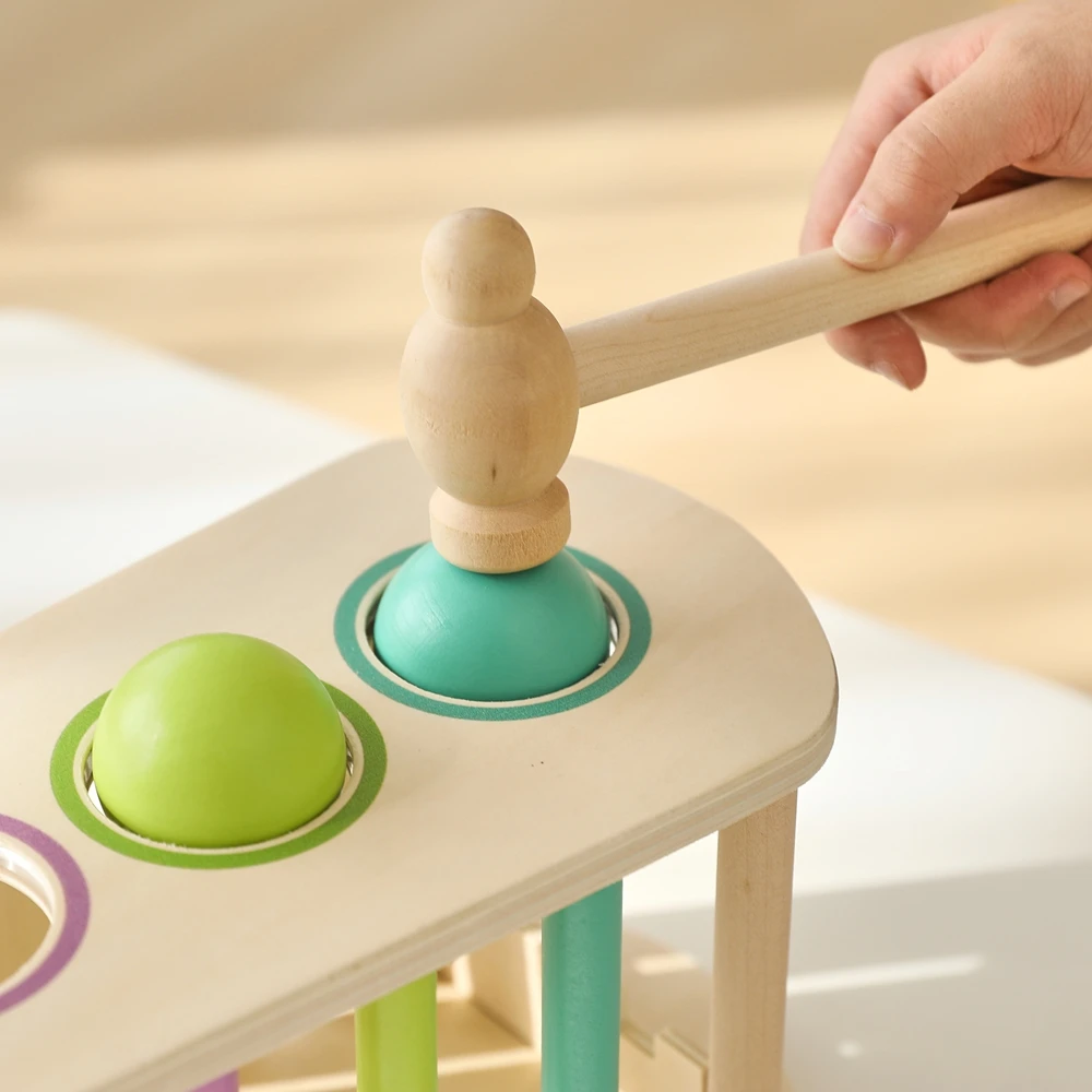 Juguete Musical de madera de percusión para bebé, juegos de xilófono, juego de lunares, juguetes educativos para bebés, 6 a 12 meses, 2 piezas