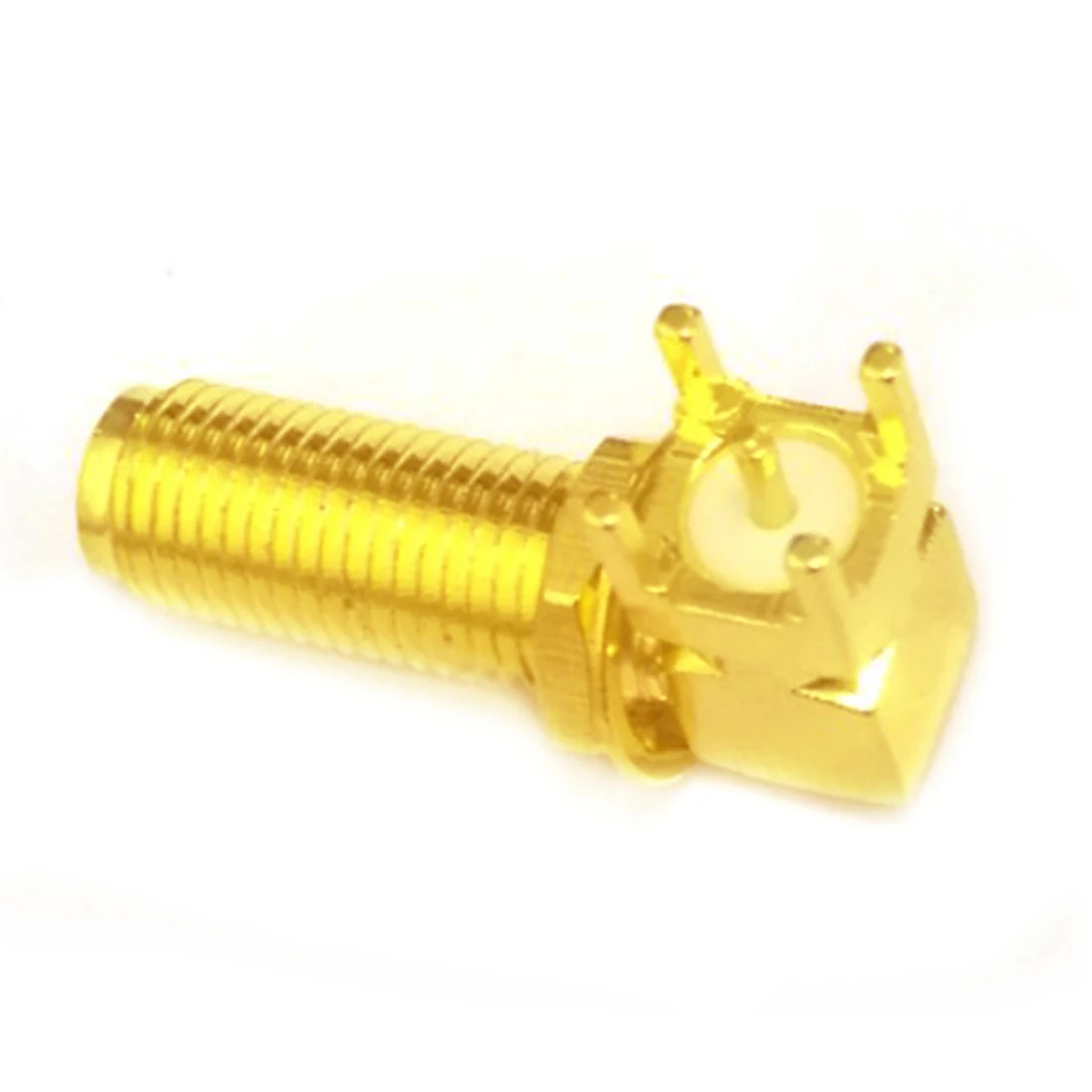 1pc SMA  Female Jack Nut  RF Coax Convertor Connector Right Angle PCB Mount Goldplated 17mm Thread New SMA Connector