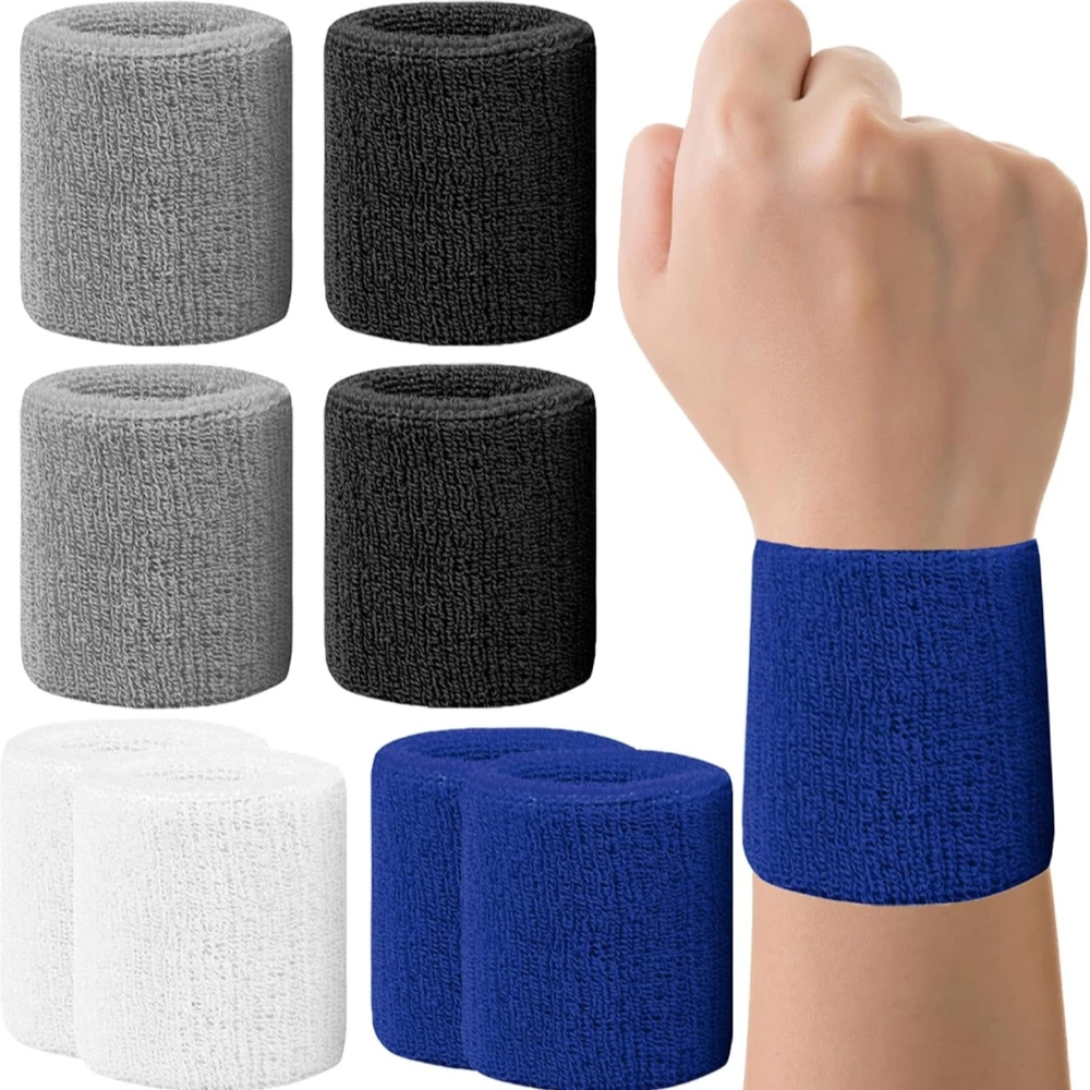 New Arrival! Breathable Cotton Sweat Absorbent Wristband for Tennis Football Basketball Running Gym, 1Pcs Sports Sweatband