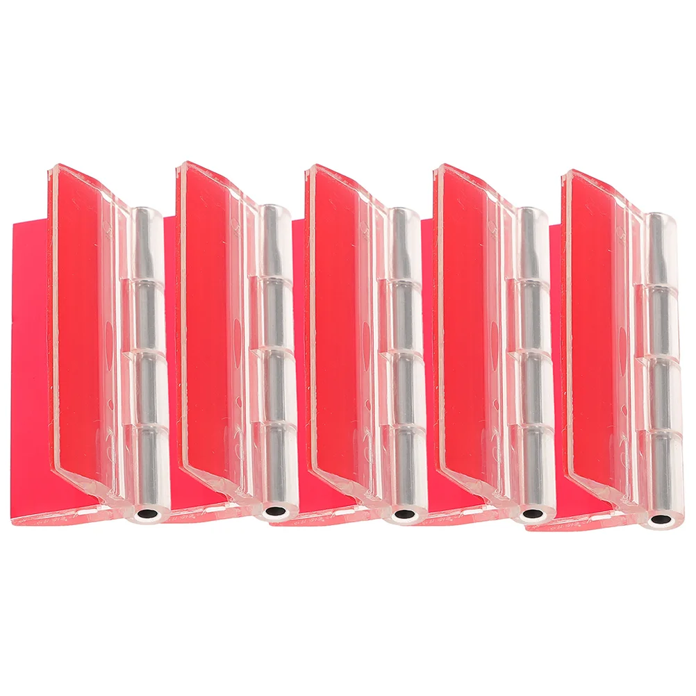 5 Pcs Door Self-adhesive Hinge Hinges for Cabinet Doors Steel Shaft Acrylic Small