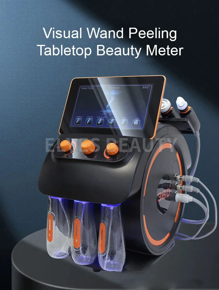 New 6 In 1 Water Dermabrasion Machine Visible Hydra Dermabrasion Skin Detection Blackhead Removal Oxygen Jet Facial Bubble Machi