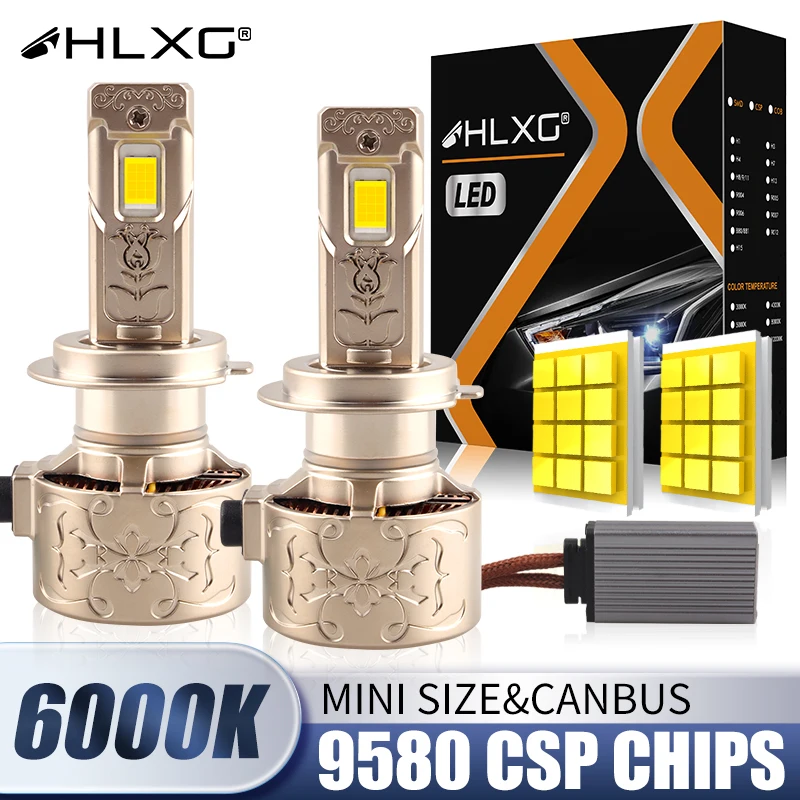 

HLXG H7 H4 Светодиодная фара Canbus No Error K5C K6C H11 H1 H8 H9 9005 HB3 9006 HB4 9012 HIR2 Turbo 24PC 9580 CSP Автомобильная фара