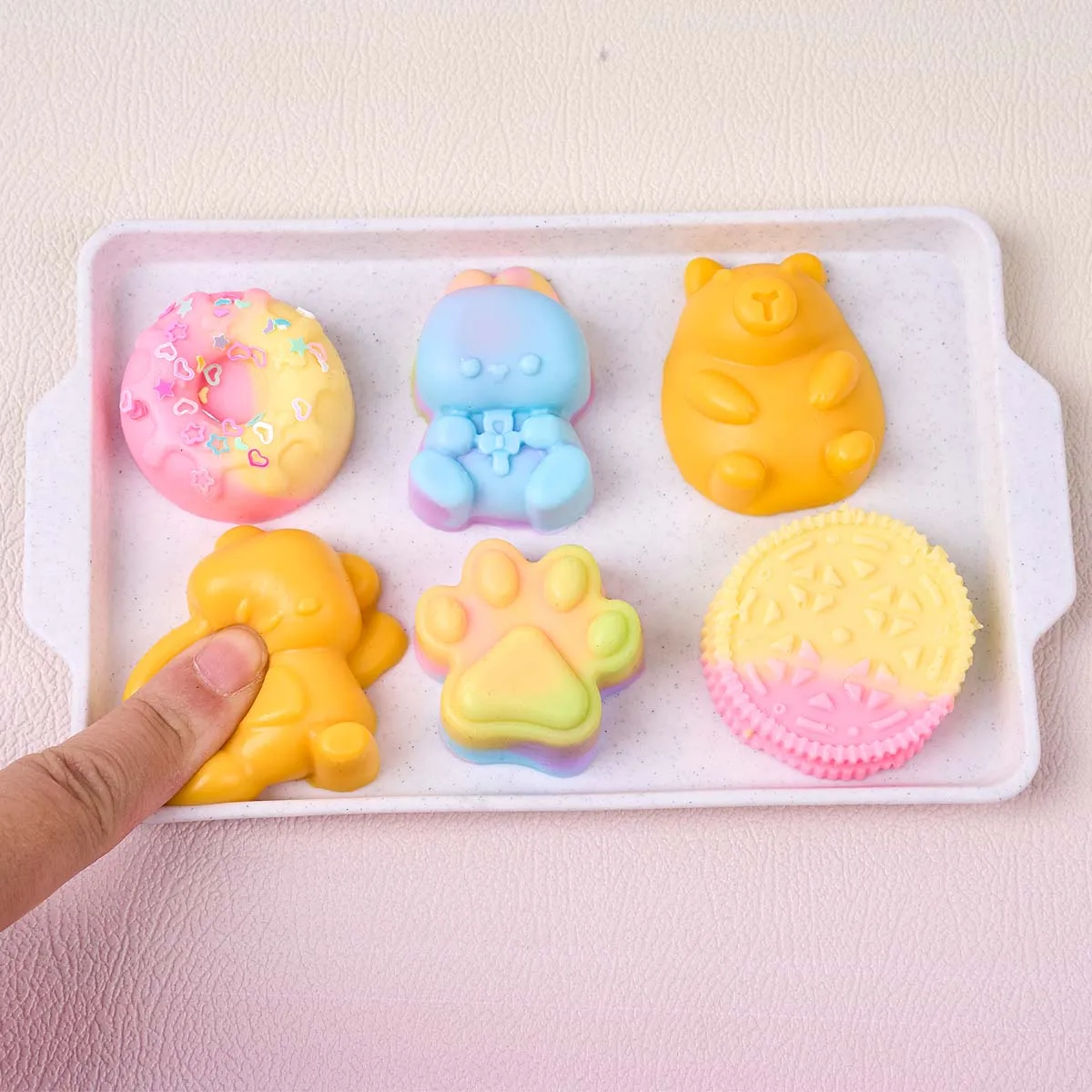 Taba Squishy Maker Kit Flex Rubber AB Set Cat Paw Bear Donut Silicone Mold Stress Relief Squishies Craft Making for Adult Beginn view 5