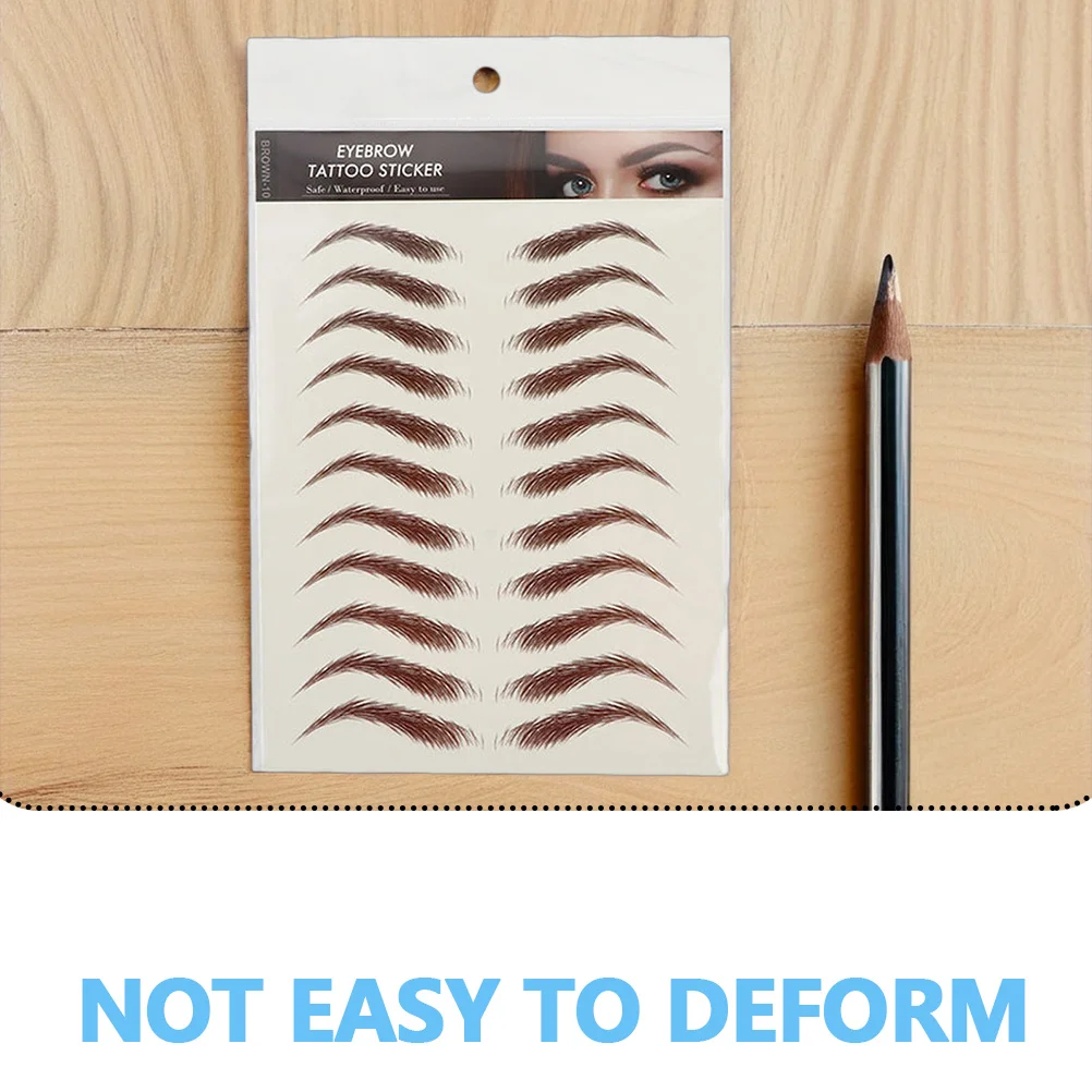 9 hojas de pegatinas artificiales para cejas, plantillas de transferencia de cejas 6d sin un pelo para cejas rápidas y realistas, tatuajes temporales para cejas