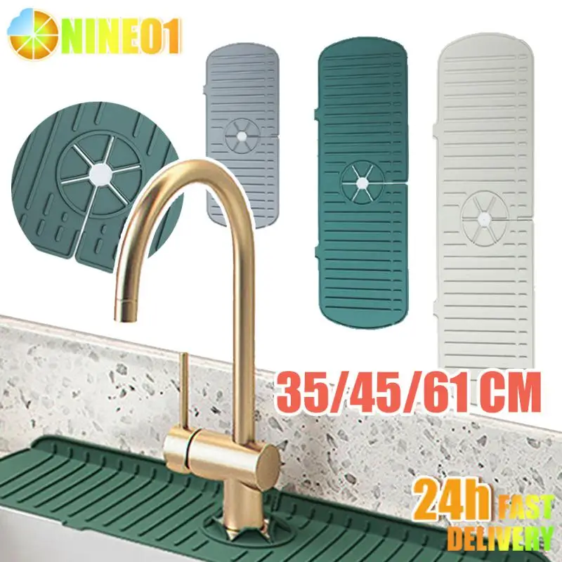 Silicone Drainage Pad Bathroom Kitchen Faucet Drip Mat Wash Basin Sink Splash Proof Draining Pad Table Heat Insulation Protector