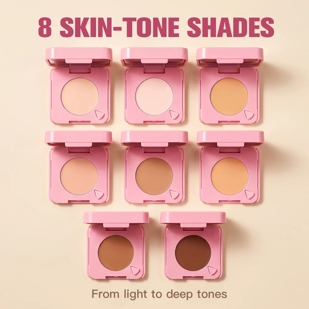 8 Shades Pressed Powder With Mirror 12H Long Lasting Oil Control Setting Powder Natural Matte Finish Portable Face Makeup Base