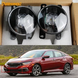 2 X Car Front Bumper Fog Light 30W H11 Adjustable LED Fog Lamp Assembly For Honda Civic Sedan 2013 2014 2015 2016 2017 2018