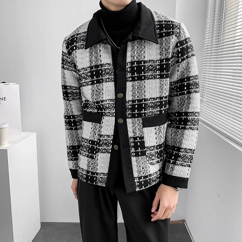 

2022 Brand Clothing Male Spring High Quality Leisure Plaid Jackets/Men's winter coat single-breasted Business Jackets S-2XL