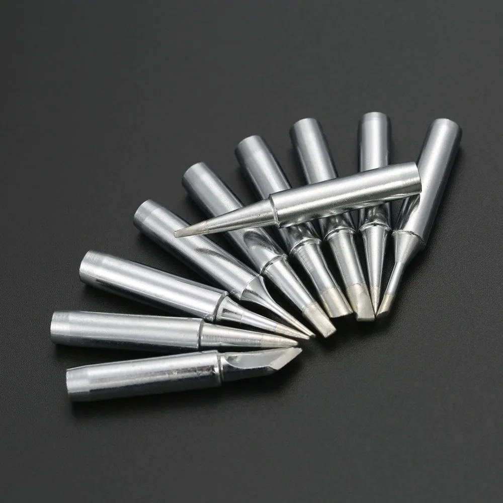 10PCS Tips Silver Soldering Iron Tips 900M-T Series 900M Soldering Tips Replacement Solder Tips For DIY Projects
