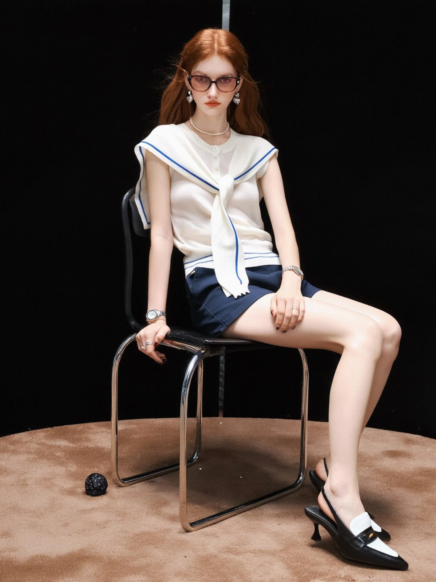 

Huaappuw Color Block round Neck Sleeveless T-Shirt Women's Summer New Casual Design Shoulder Pad Top French Style Standard Fit
