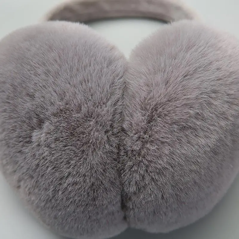 Novo 1pc cor sólida macio pelúcia orelha mais quente inverno quente earmuffs mulheres portátil dobrável earflap esqui ao ar livre quente capa de orelha