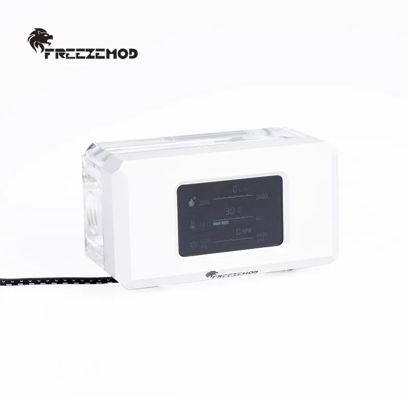 FREEZEMOD LSJ-ZN PC مبرد سائل 5 فولت ARGB مستشعر التدفق + معدل التدفق + ميزان الحرارة 3 في 1 شاشة تبريد المياه الرقمية OLED،