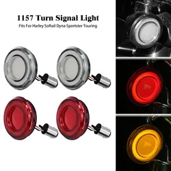 Motorcycle Front 1157 Bullet Style LED Indicator Turn Signal Light For Harley Sportster XL 883 1200 Touring FLHT Dyna Softail