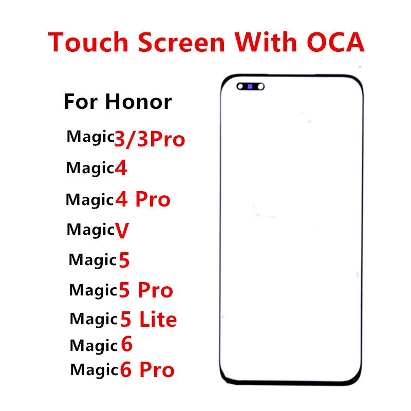 Magic6Pro Outer Screen For Honor Magic 6 Pro V 5 7 Lite 4 3 Touch Panel LCD Display Front Glass Cover Repair Replace Parts + OCA