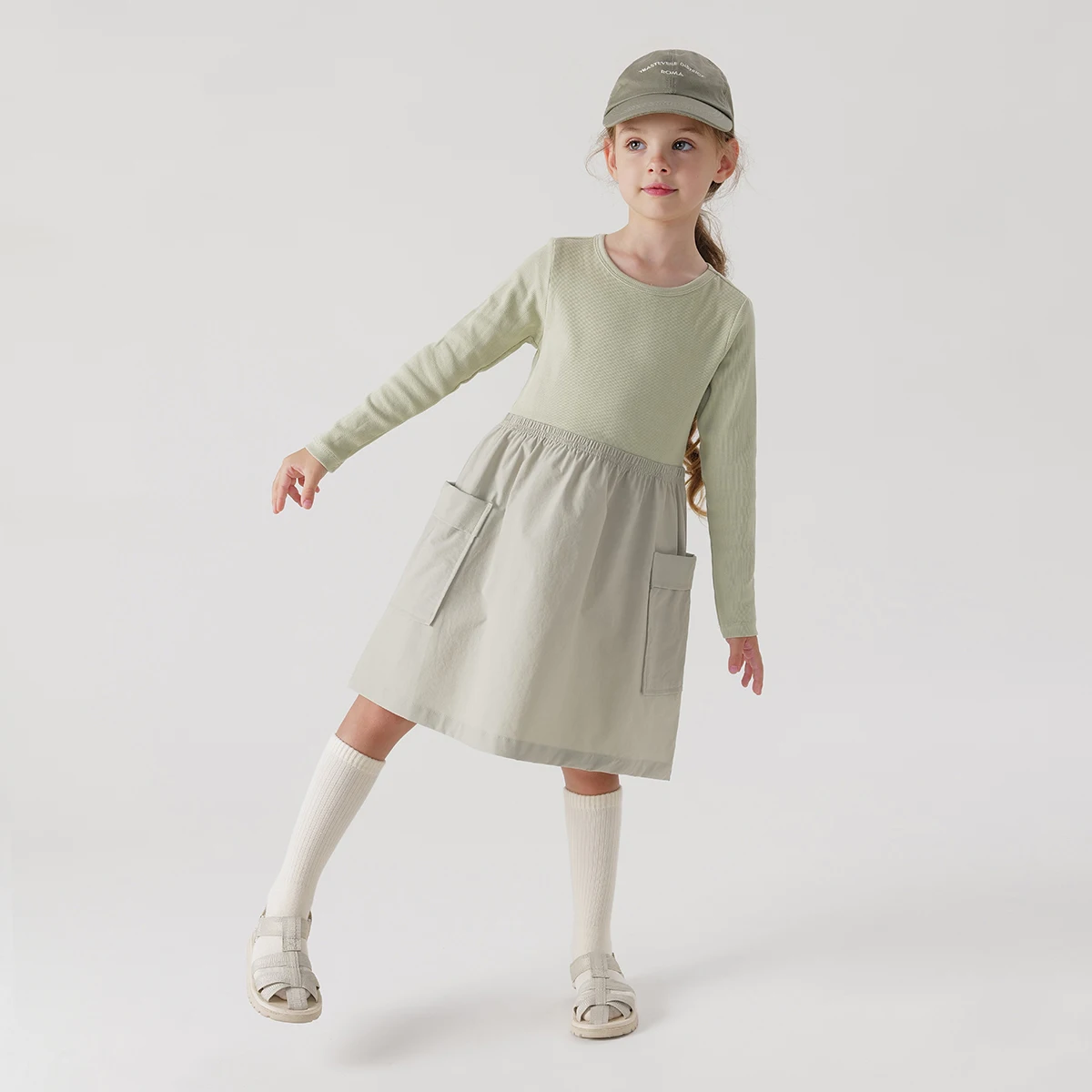 MARC&JANIE Girls Big Pockets Dress Children's Fashion Patchwork Dresses for Spring 240236 image 5