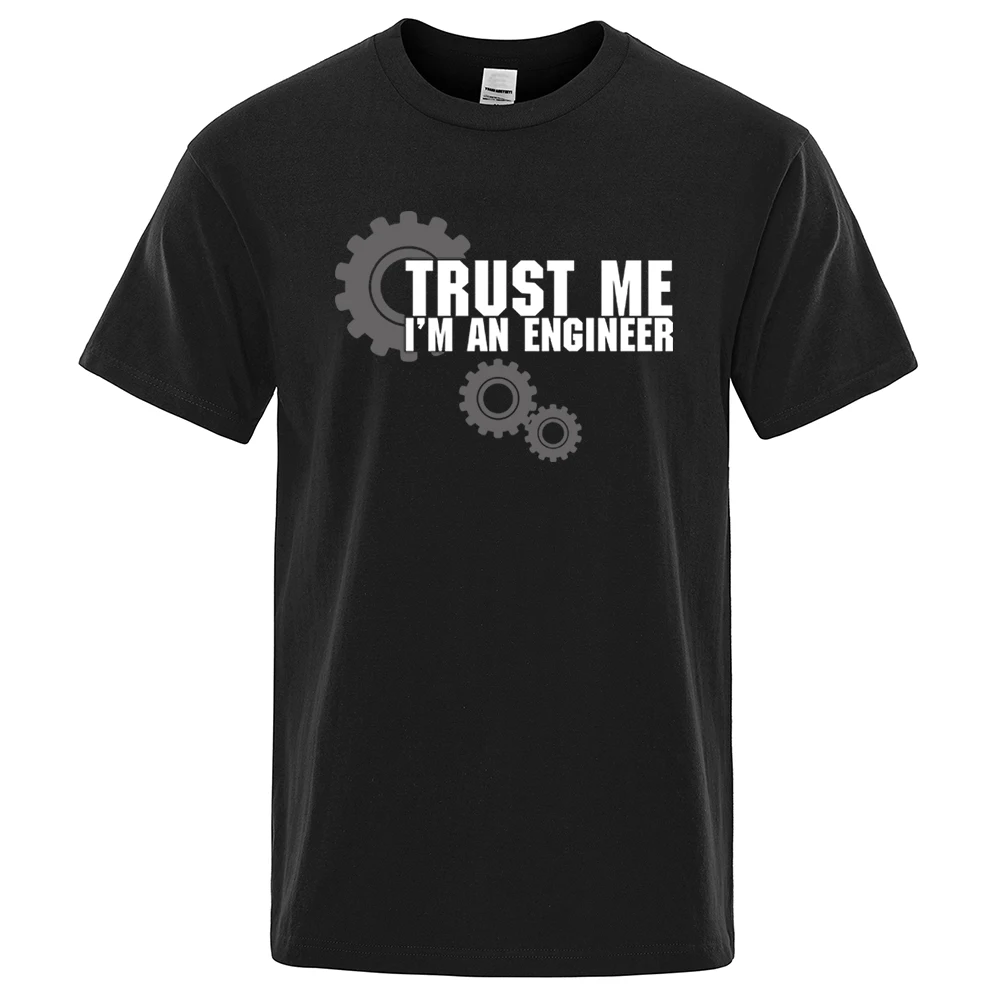 T-shirt surdimensionné vintage 100 % coton pour homme, imprimé « Trust Me I'm Engineer », col rond ample, décontracté, à manches courtes, pour tous les jours