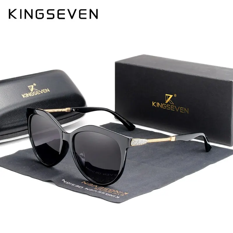 KINGSEVEN 2023 New Polarized Women's Sunglasses Gradient Lens Luxury Sun Glasses Brand Lentes Eye Protection Eyewear