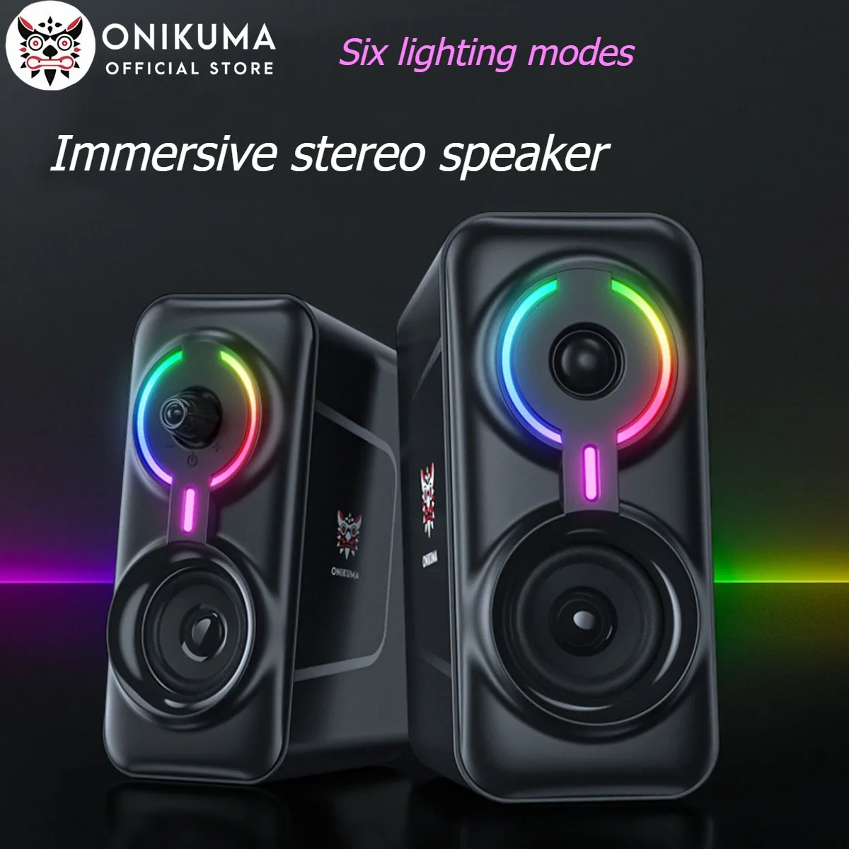 

ONIKUMA L6 Gaming Speaker Wired USB Subwoofer RGB Lights Noise Reduction Immersive Stereo Sound HD Quality Computer Accessories