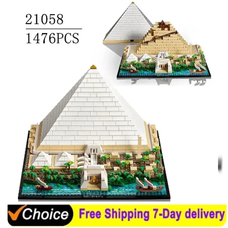 In Stock Classic The Great Pyramid of  Model Building Block Set Compatible 21058 Diy Assembled Bricks Kid Toys Brithday Gift