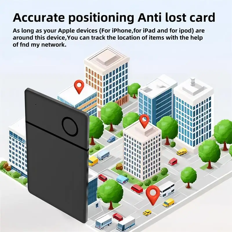 Rastreador de tarjetas magnéticas inteligentes, soporte de tarjeta de identificación ultrafino para IOS y iPhone, funciona con Apple Find My APP, carga inalámbrica