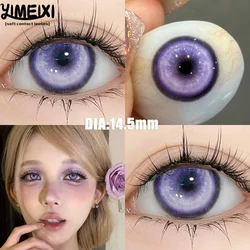 YIMEIXI 2Piece Color Contact Lenses Blue Pink Purple Beautiful Pupil Halloween Cosplay Soft Lenses Diopters Myopia Degree 0~-8.0