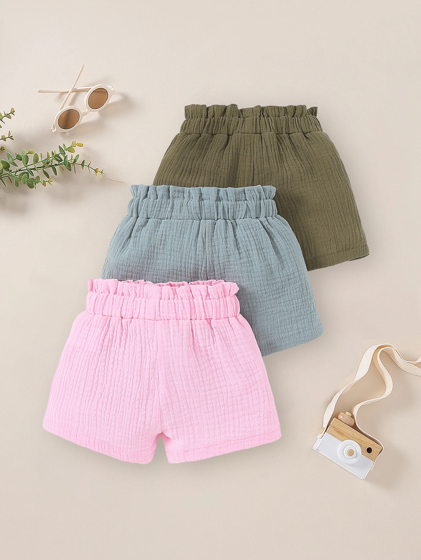 

3 Piece Set Girls Shorts Outfit Fresh Sweet Dollar Element Style Children's Clothing Toddler Girls' Outfit