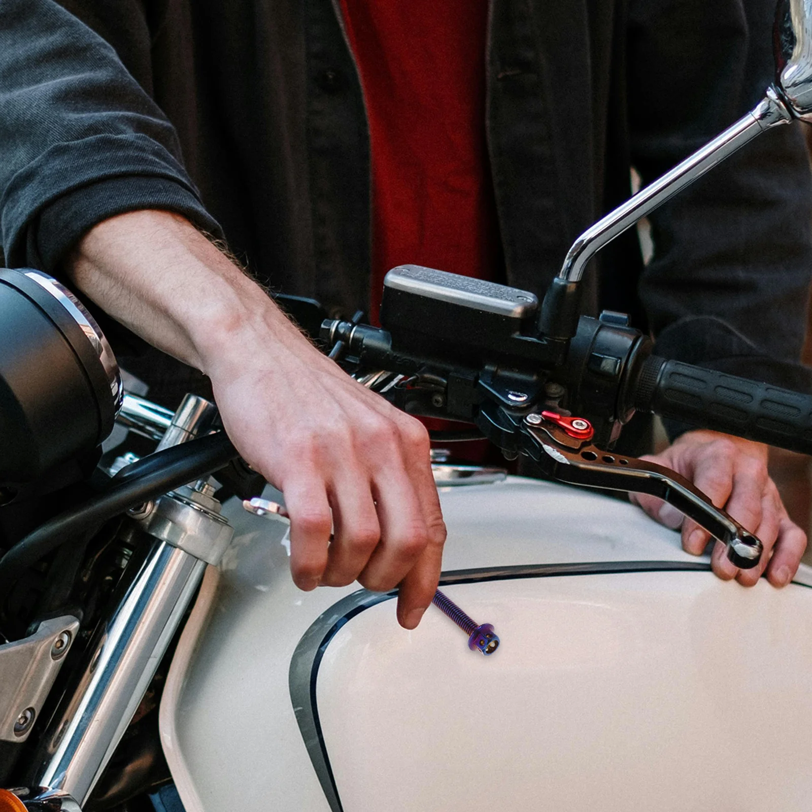 2 個電動バイクナンバープレート長ネジアルミ合金外部六角ボルト Ev バイクナンバープレート固定用