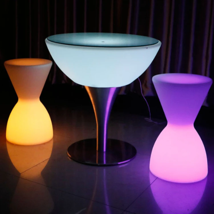 

LED Seat Luminous Waist Drum Seat Beauty Nail Stool Outdoor Party Decoration Night Lamp Color Charging Bar Stools