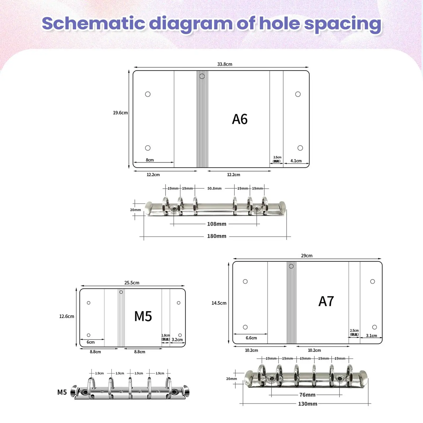 Adesivo fichário em branco claro adesivo holográfico álbum de armazenamento para nota de estudo cartões desenhados à mão meninas estudantes crianças adolescentes viagem