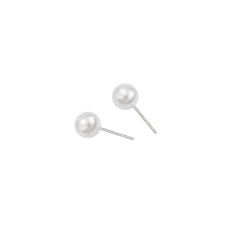 6/8/10/12/14MM Pearl Earrings Japanese and Korean Casual Earrings White Personalized All-match Pearl Earrings for All Seasons image 5