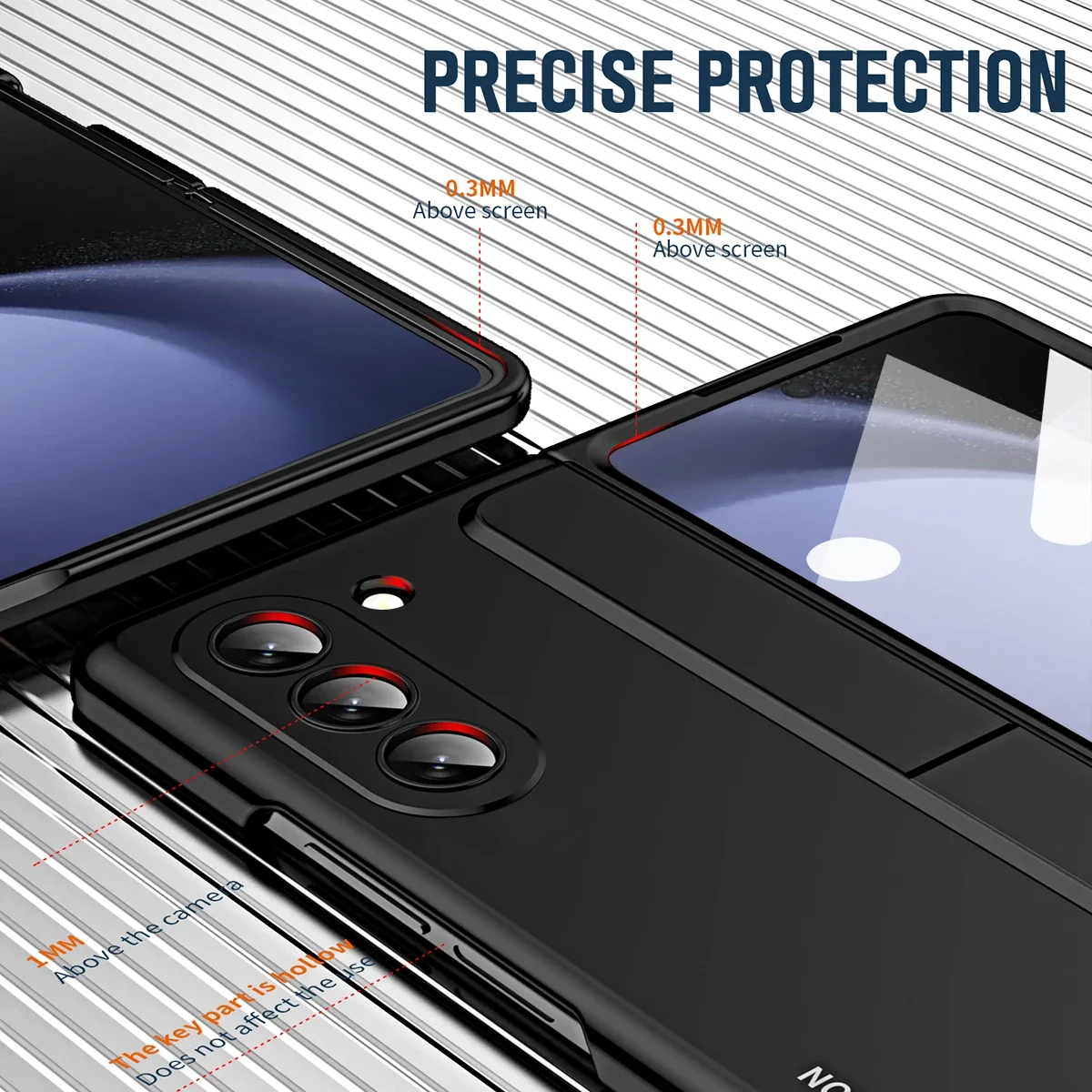 For Samsung Galaxy Z Fold 5 4 Case Skin Friendly Frosted Removable Pen Slot Bracket Tempered Film Folding Shockproof Hard Cover