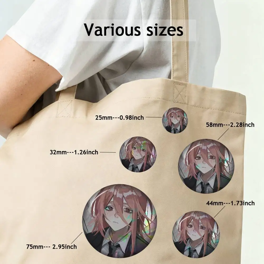 Angel Devil Badges 25 32 44 58 75 Mm Round Cosplay Pin Bag Decor Fans Collect Friends Gifts Brooch Souvenir