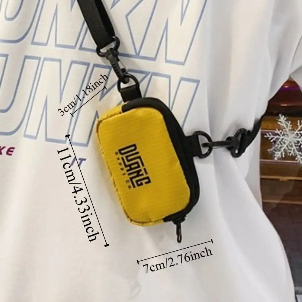 Draagbare nekhangende nylon portemonnee Lanyard Japanse stijl Mini opbergtas Koreaanse stijl Letter Klein item tas Kinderen