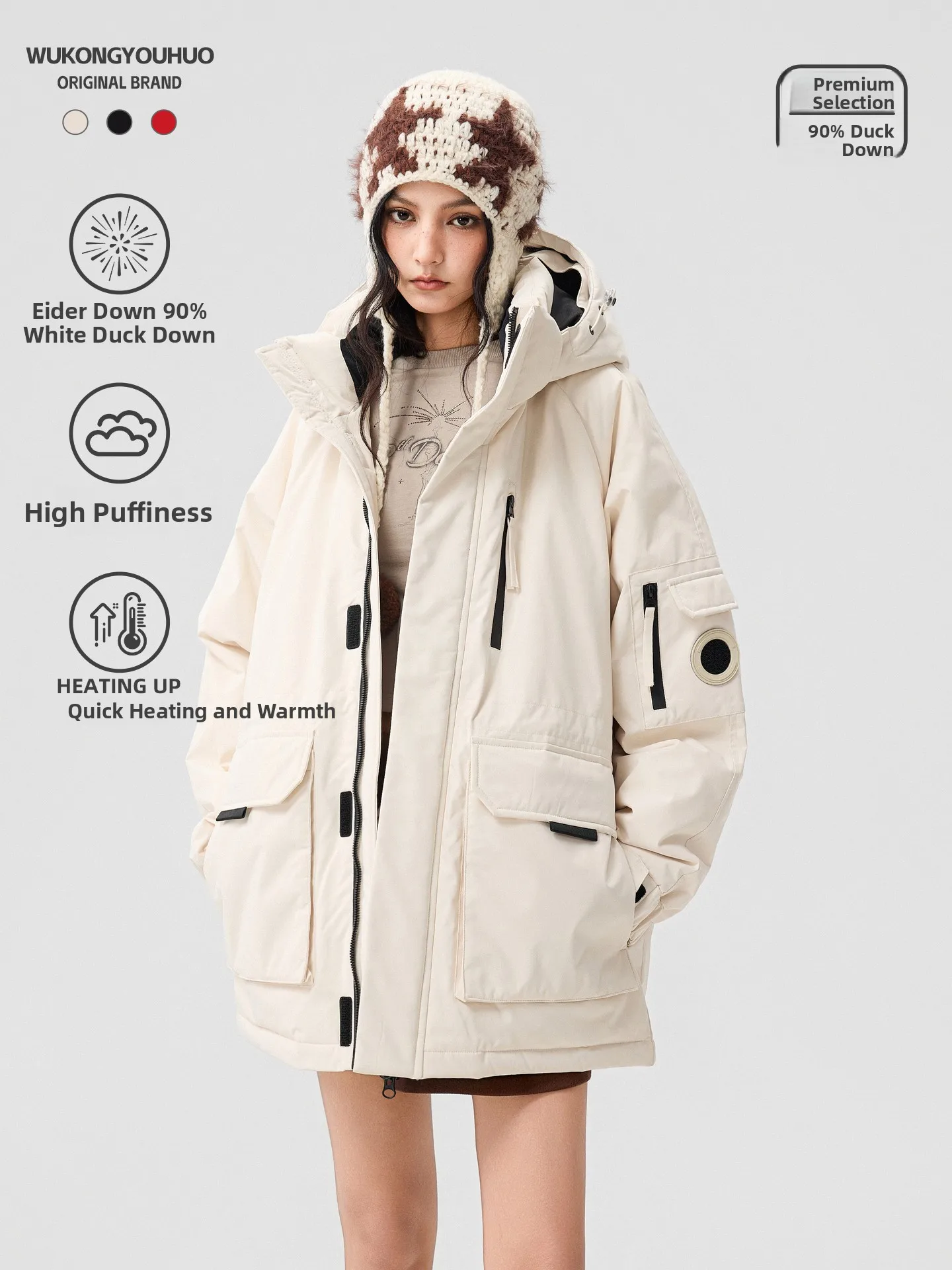 

Модная утепленная пуховая куртка с капюшоном (90% натуральный пух) для мужчин и женщин, теплая, молодежная, зимняя верхняя одежда