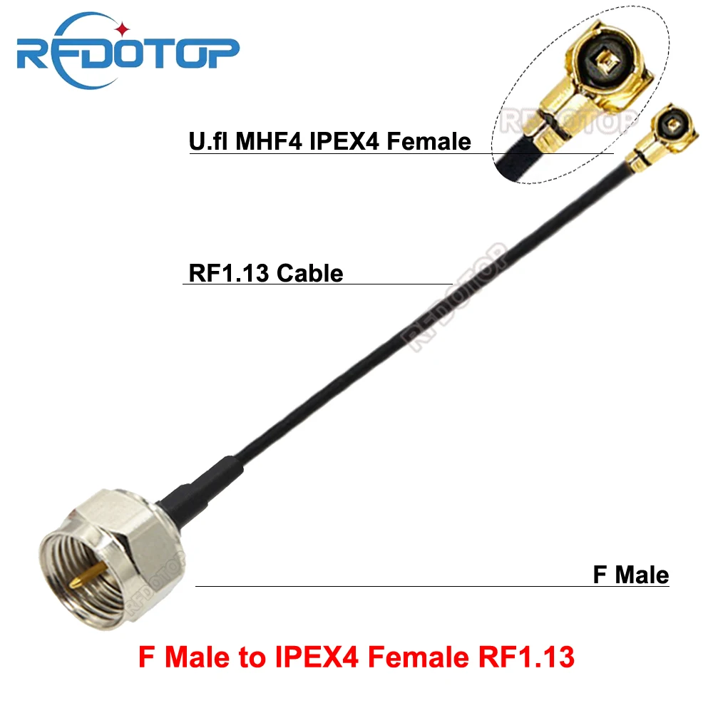 2PCS F Type Male Conector to uFL/IPEX4-Compatible Female RF1.13 Coax Cable Pigtail Wifi 3G Antenna Extension Cord Wire RF Jumper