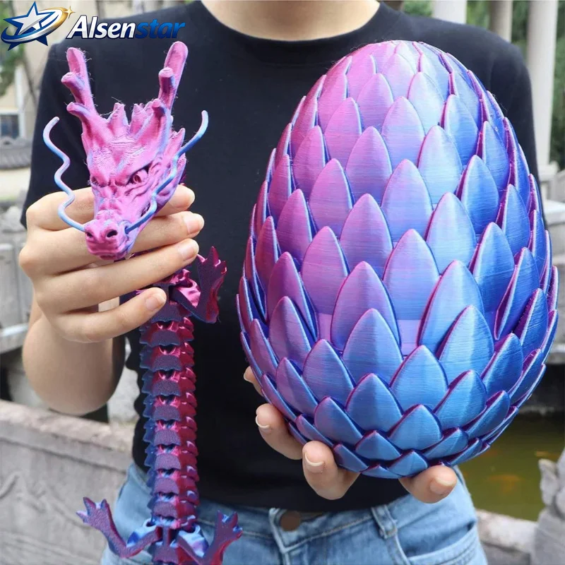 2 3D Printed Giant 18cm+60cm Scale Egg Dragons, Unique Home Decoration Dolls, Party Gifts, Christmas Decorations