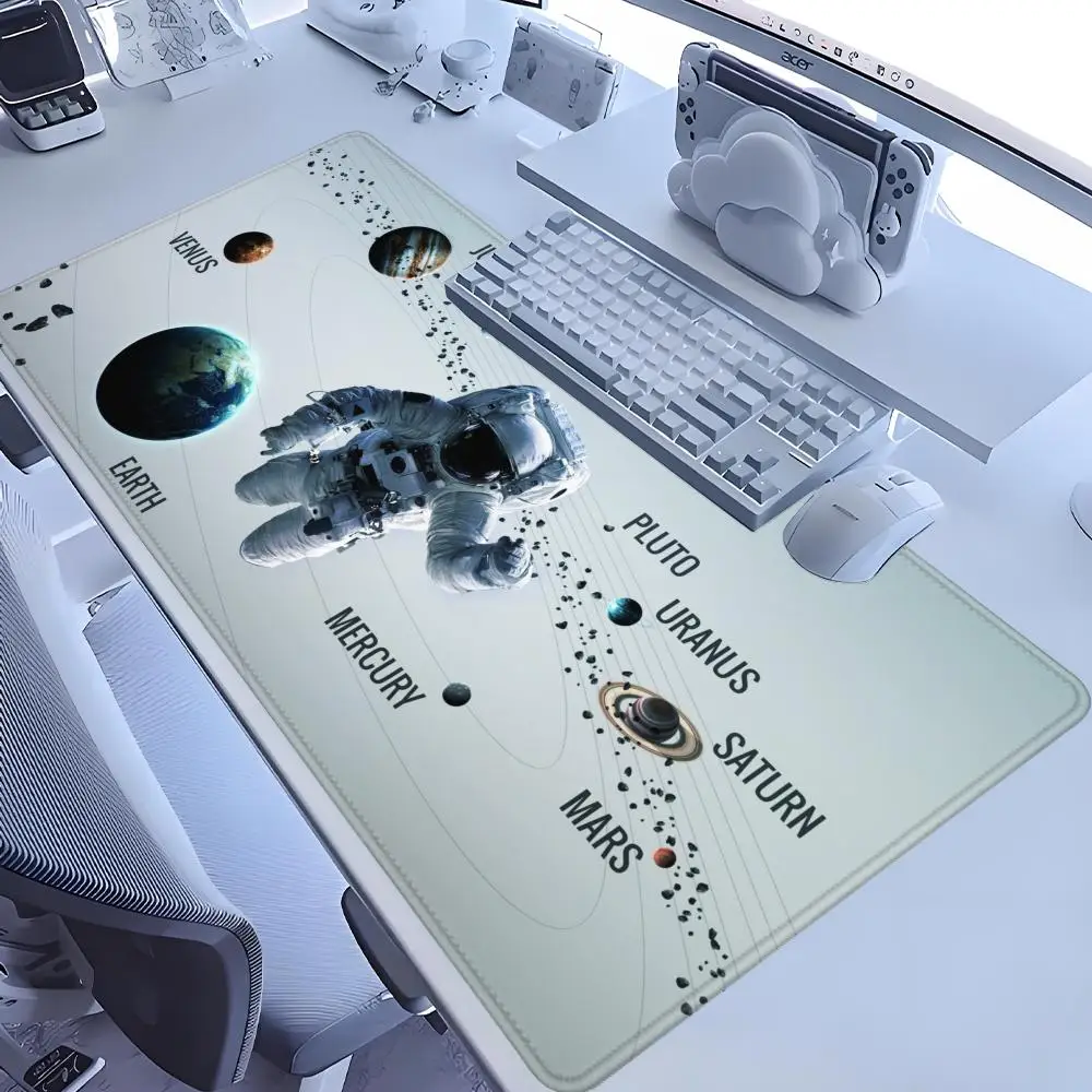 

XXL Space Solar System Gaming Mouse Pad 90x40 Planet Design PC Gamer Mat with Keyboard Pads Laptop Desk Mat